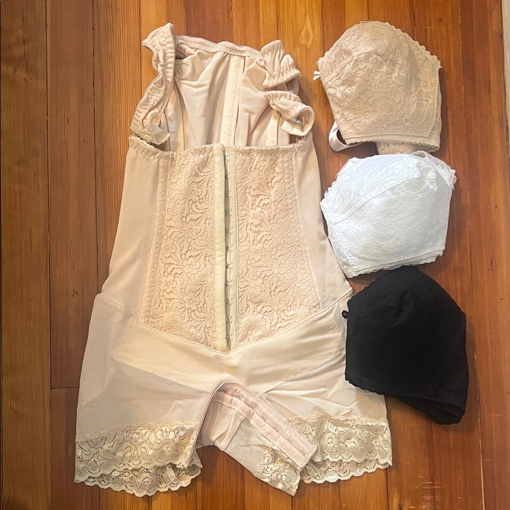 Nude Lace-Front Full Body Shaping Bodysuit